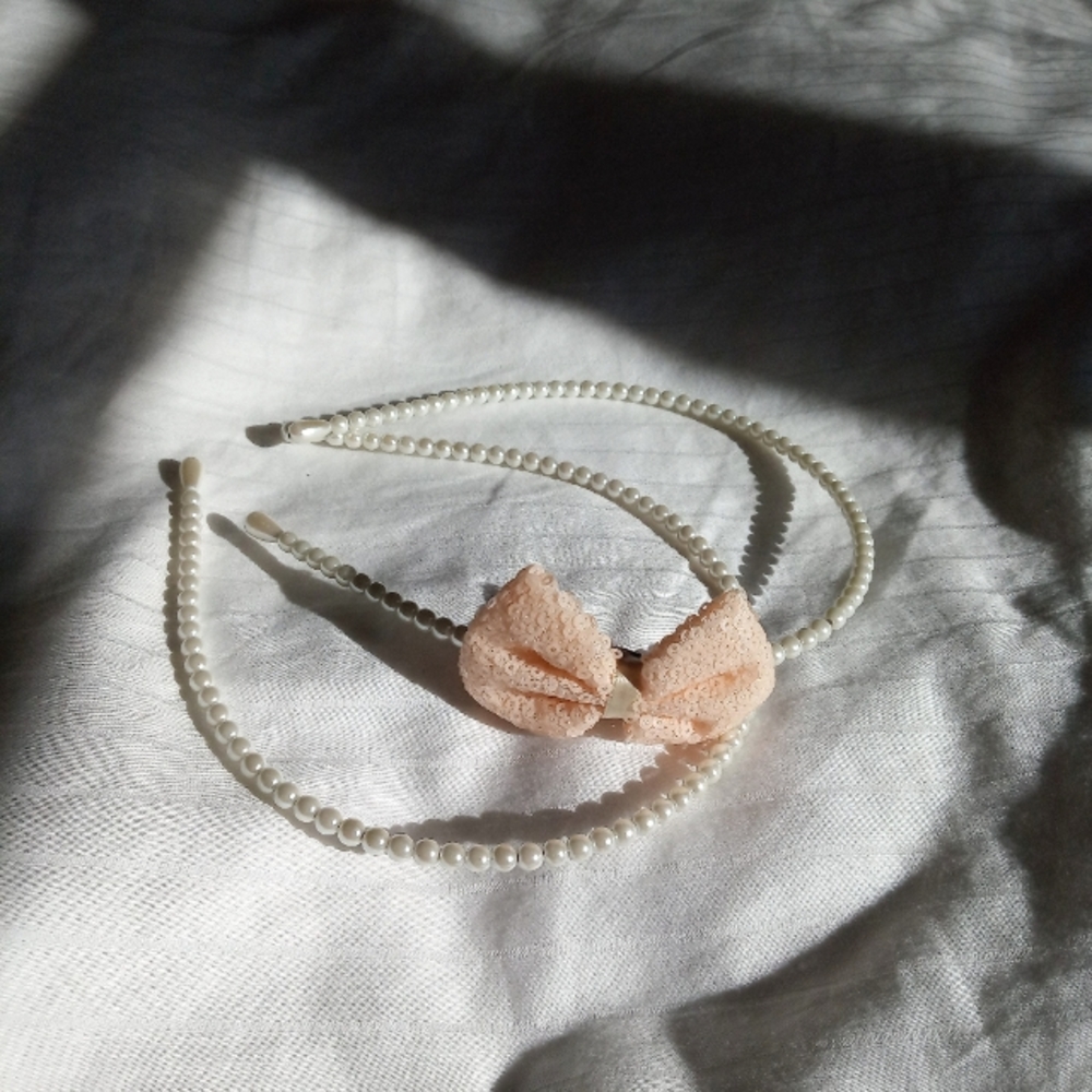 Pearl Beaded Headbands Set of 2